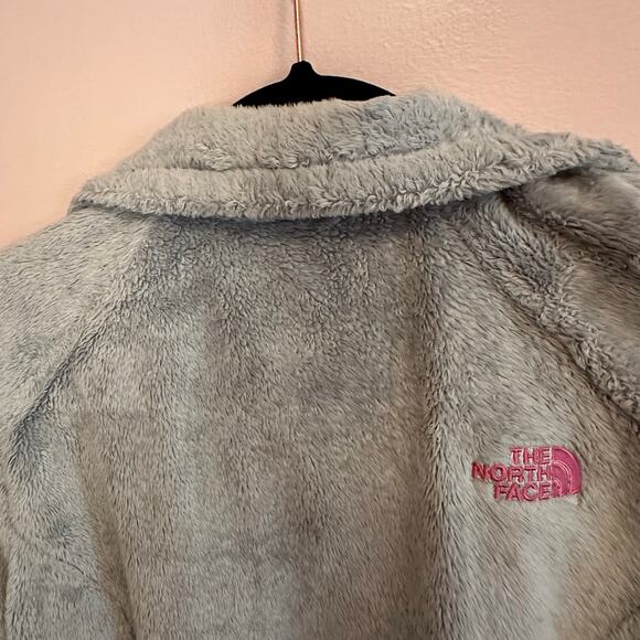 The North Face Jacket Womens Small Fleece Osito Full Zip Gray Pink Ribbon - Picture 10 of 12